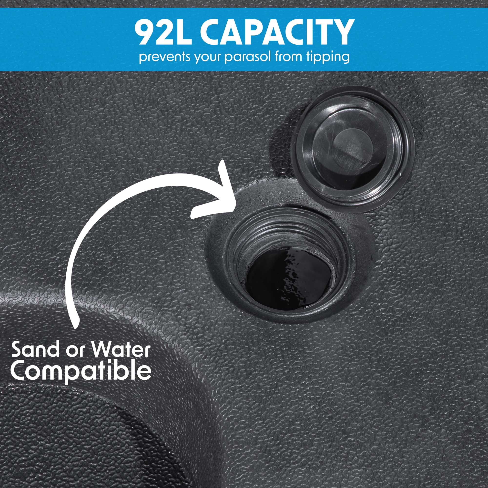 4-Piece 92L Fillable Parasol Base - Heavy Duty Water or Sand Weighted for Stability | Perfect for Patio, Garden, Poolside, and Outdoor Events