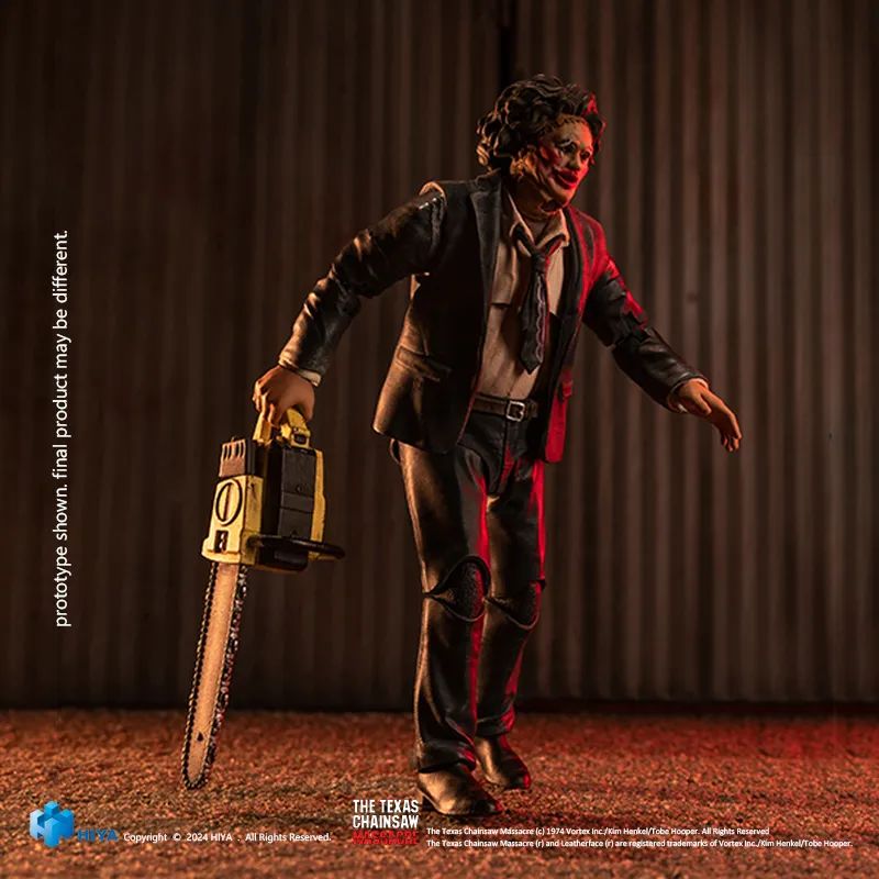 Pre Order 1/18 HIYA 4-Inch Leatherface Action Figure - Texas Chainsaw Massacre 1974 Collector's Edition with Pretty Woman Mask | Horror Movie Collectible, Display for Home Office & Halloween Decor