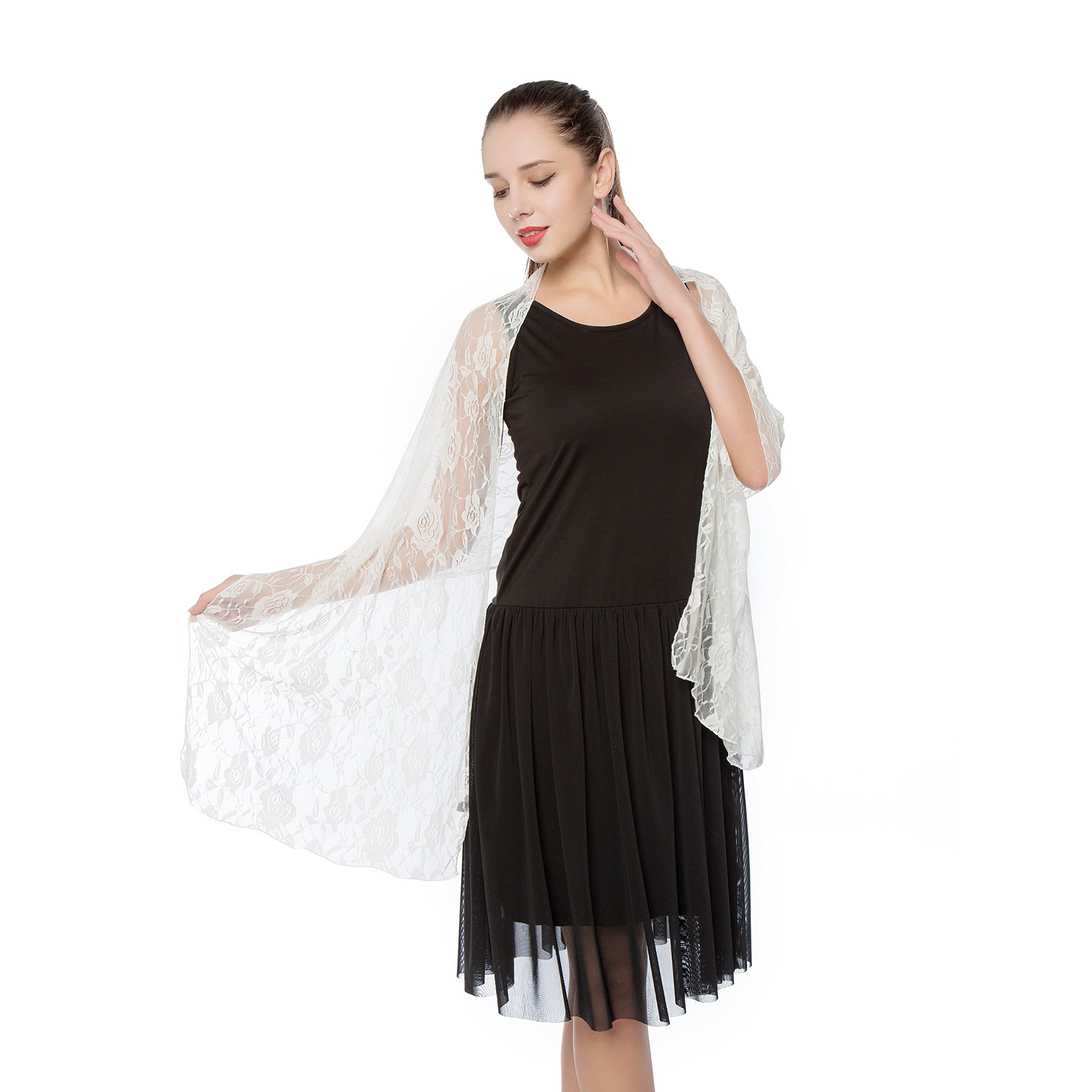 Elegant Women's Lace Shawls & Wraps for Formal Evening Party Dresses, Wedding Bride & Bridesmaid Veil Shawls - Perfect for Weddings, Galas & Special Occasions