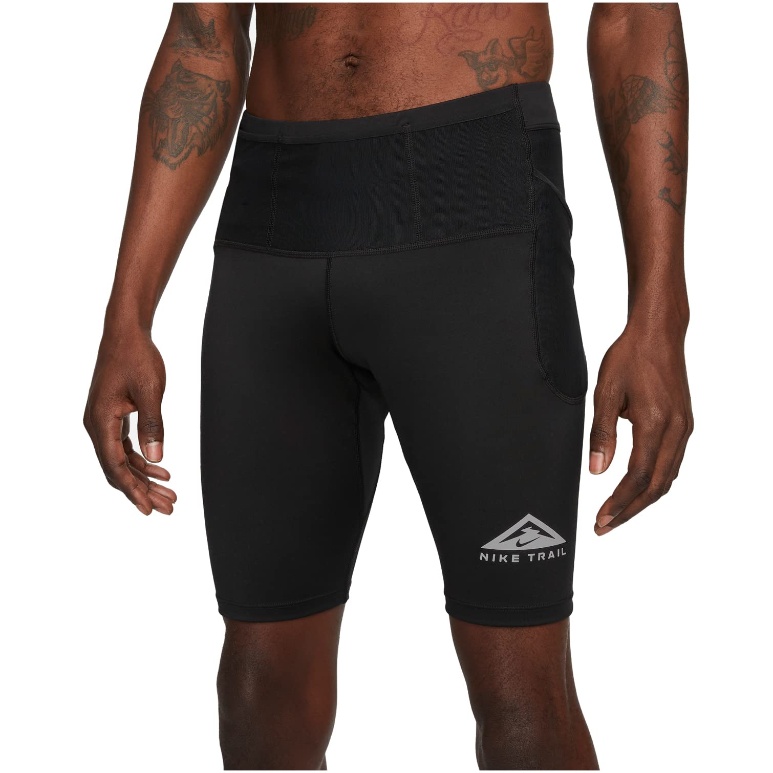 Nike Trail Dri-FIT Running Tights - Men's Black/White for Trail Running & Hiking
