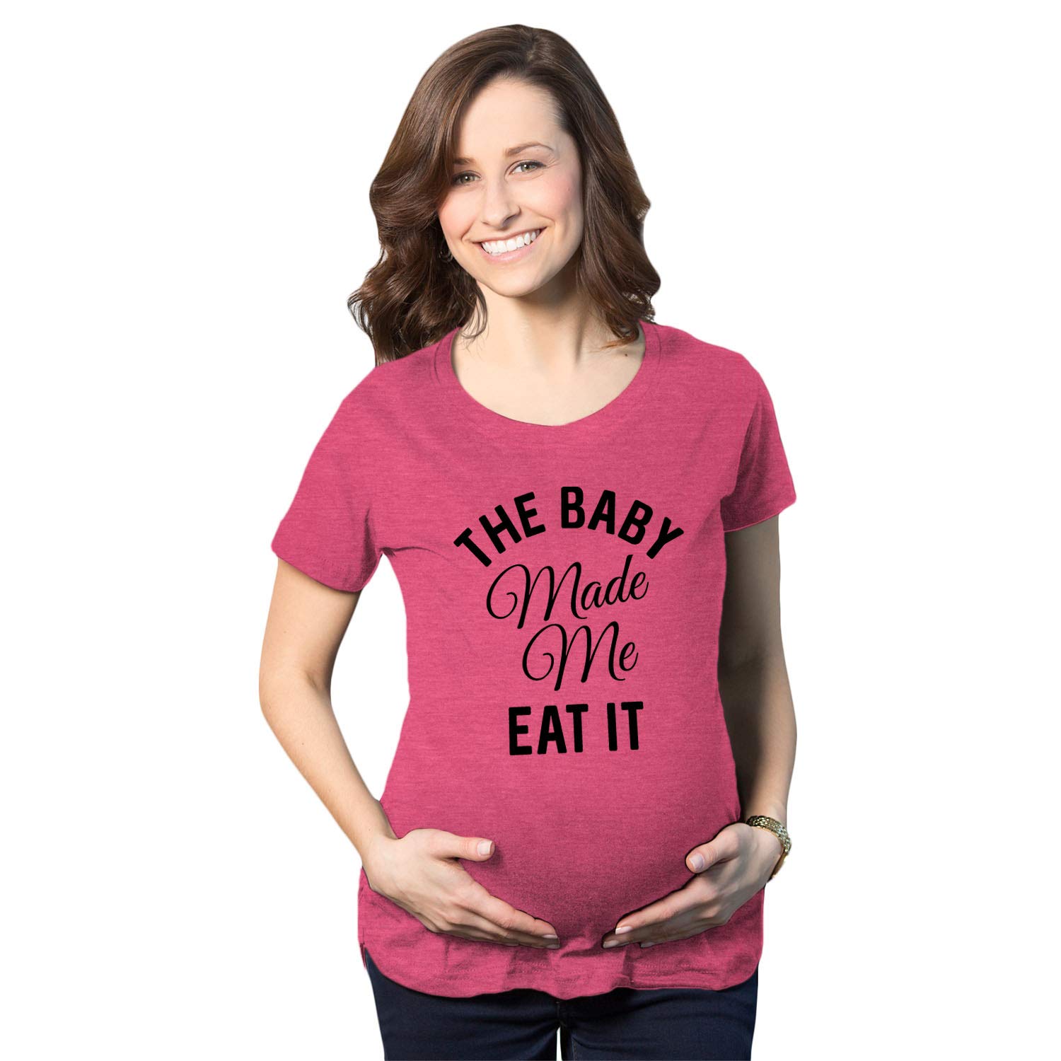 Funny Pregnancy Announcement T-Shirt - 'The Baby Made Me Eat It' Maternity Graphic Tee for Expecting Moms | Perfect for Baby Showers, Gender Reveals & Pregnancy Photos