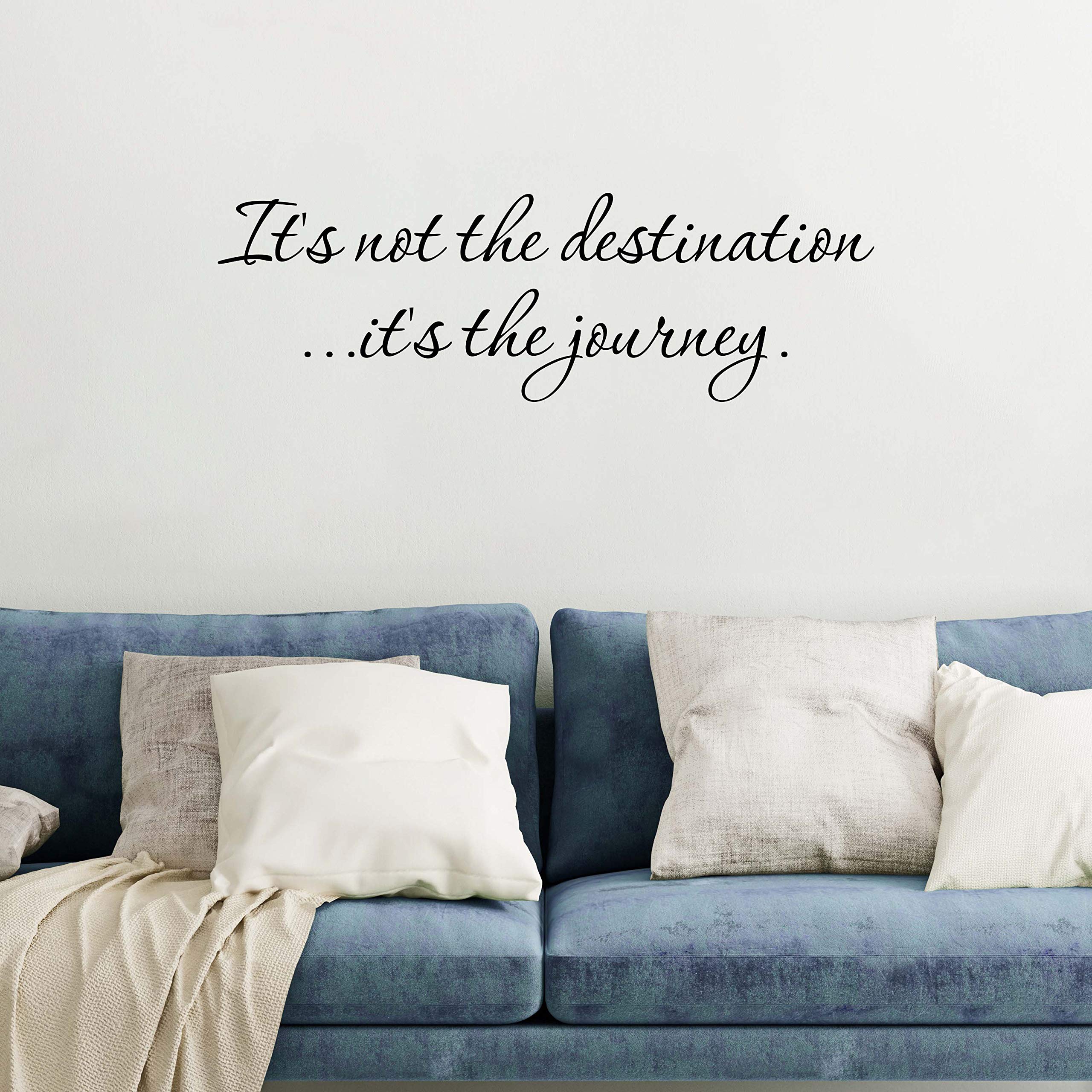 Inspirational Vinyl Wall Decal Sticker - 'It's Not The Destination It's The Journey' Quote | Motivational Home & Office Decor | Kids Room Art | 22x7 Inches, Black | Perfect for Bedrooms, Living Rooms & Workspaces