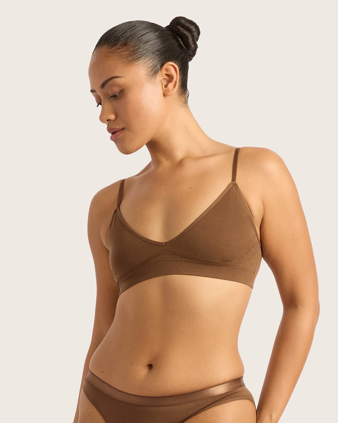 LYOLYTE Triangle Bralette - Comfortable Wireless Lace Bralette for Women | Perfect for Yoga, Lounge & Everyday Wear