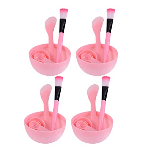 FOMIYES 4-Piece Facial Mask Tool Set - Professional Mask Brush & Mixing Bowl for DIY Skincare - Perfect for Spa, At-Home Facial, and Beauty Treatments