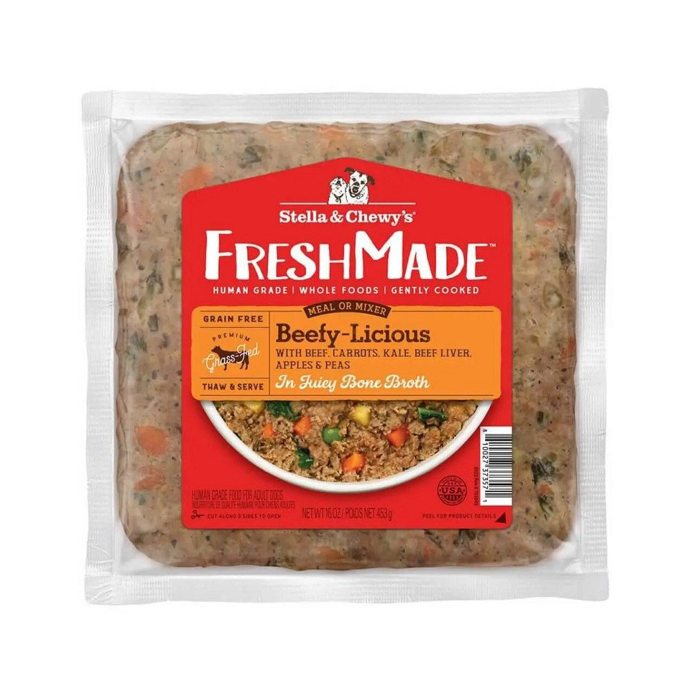 Premium Frozen FreshMade Beefy Licious Dog Food - Grain-Free, High-Protein Natural Meal for Dogs - Perfect for Puppies, Adult & Senior Dogs - Ideal for Training Treats, Meal Toppers & Special Occasions