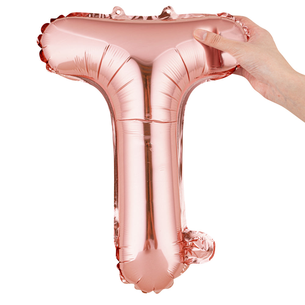 Rose Gold Mylar Letter T Balloon - 16