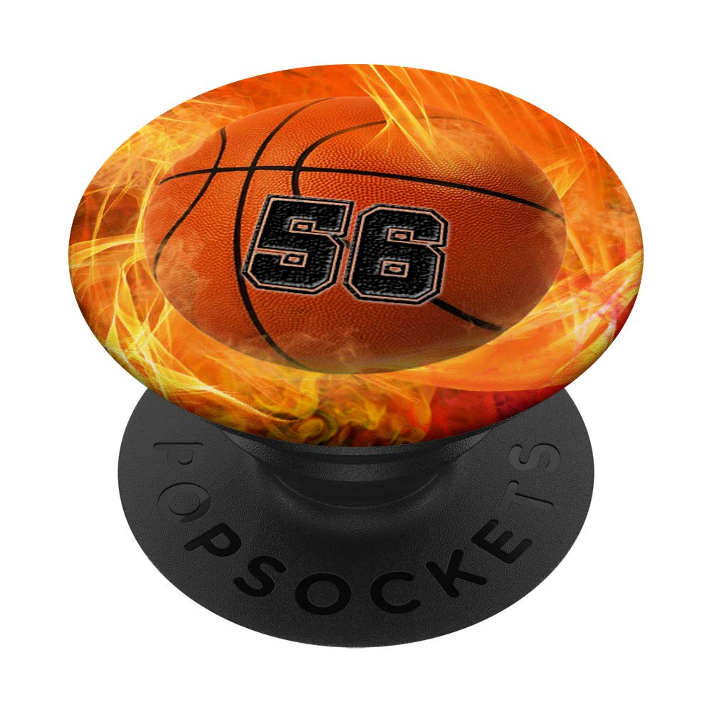 Basketball Jersey Number 56 - Lucky Fire Flame Design for Basketball Players | Perfect for Games, Training & Fan Gear