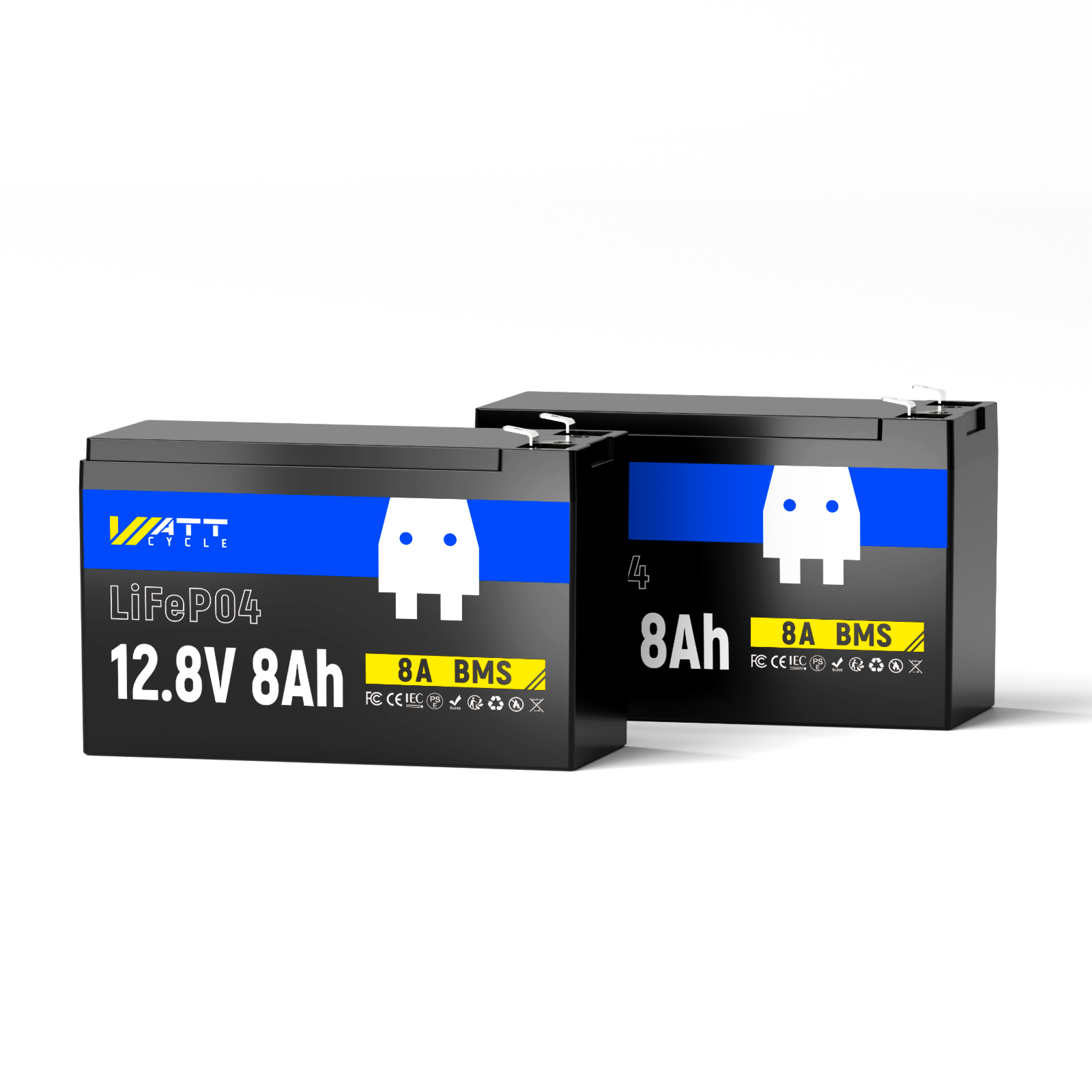 12V 8Ah LiFePO4 Rechargeable Battery - Long Lasting Lithium Iron Phosphate Battery for Solar Power, RV, Marine, and Outdoor Adventures - Perfect for Camping, Emergency Backup, and Off-Grid Applications