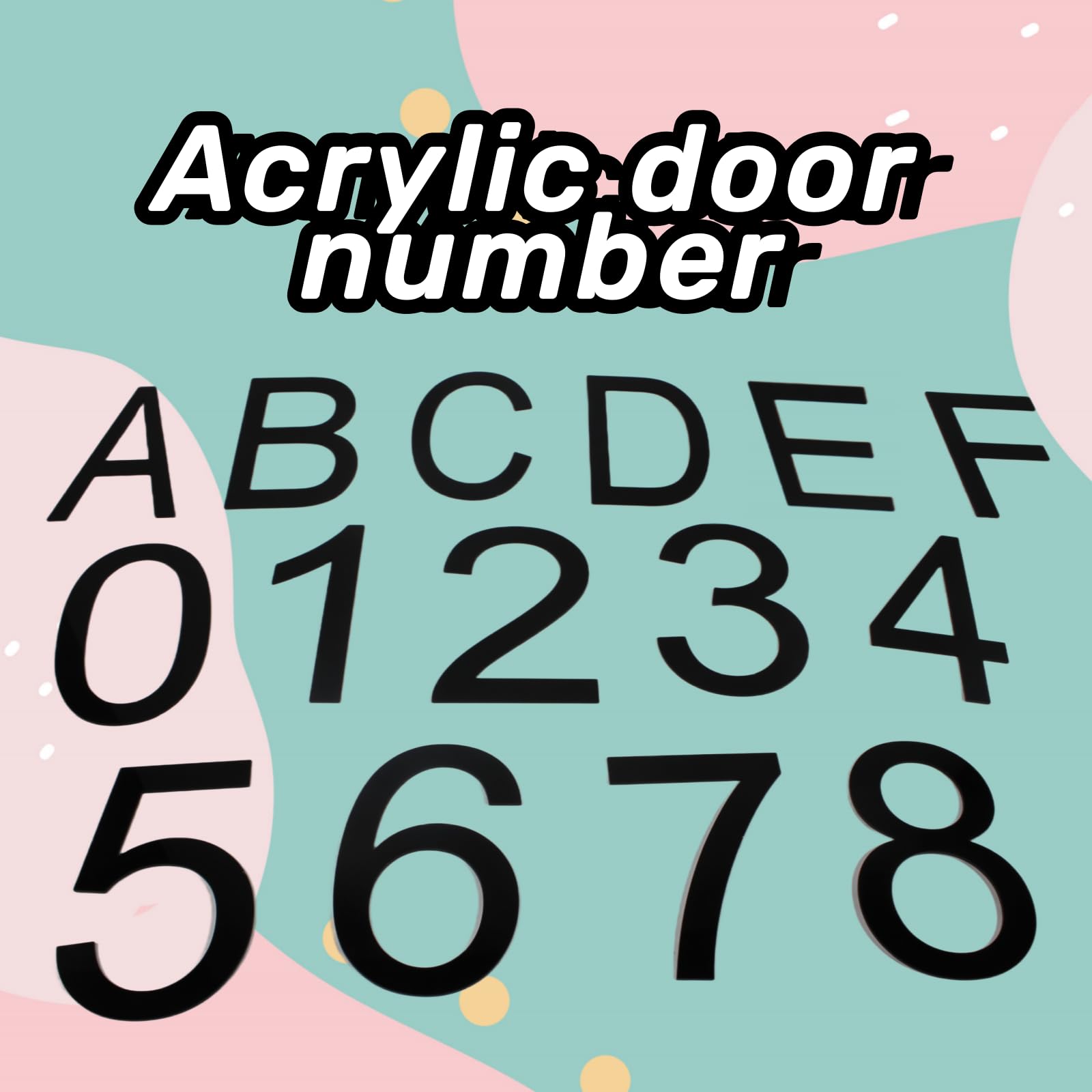 6 Inch Self-Adhesive Acrylic House Numbers - Modern Black Mailbox Address Plaque for Outdoor Use, Perfect for Front Door, Porch, Fence and Garden Decoration