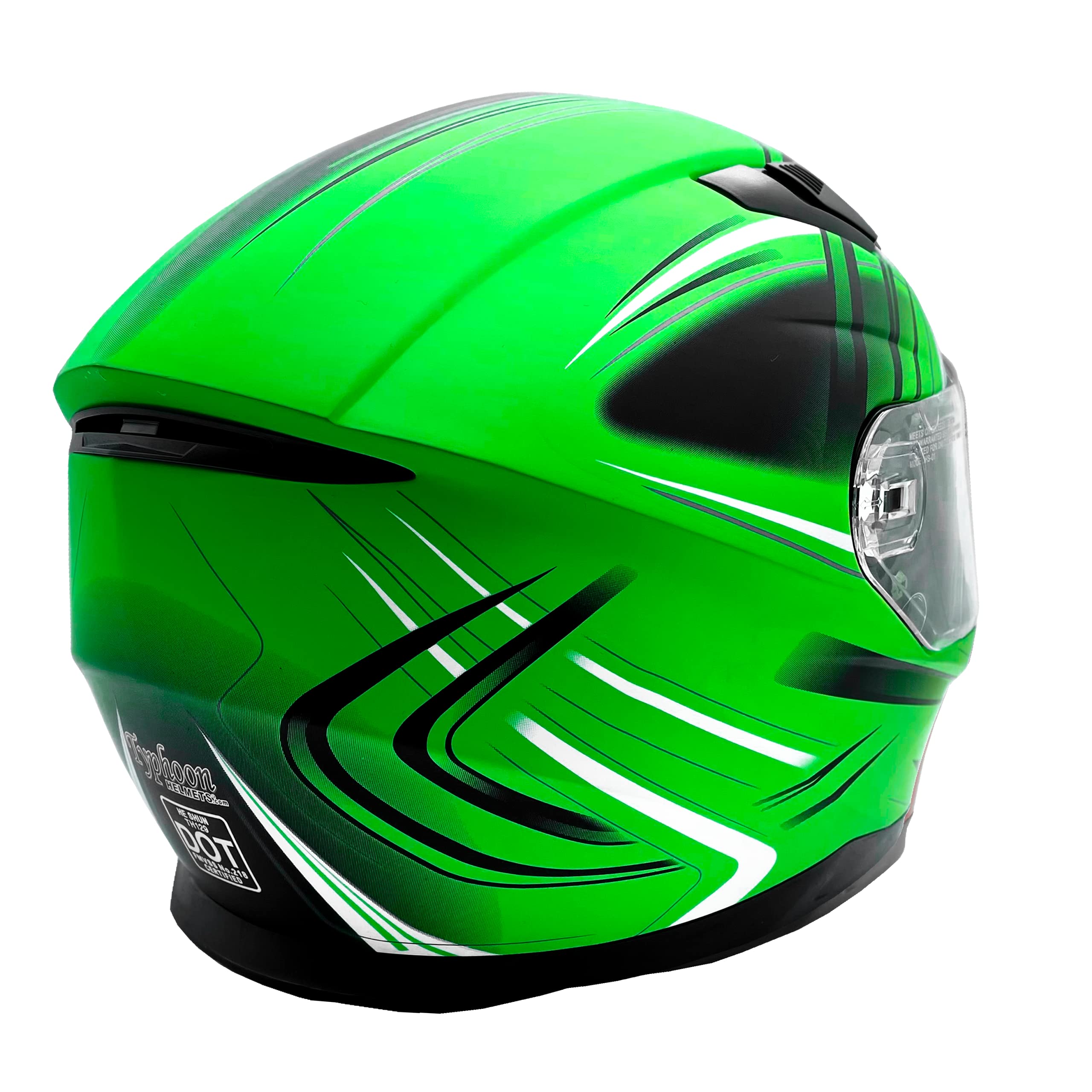 Typhoon Full Face Snowmobile Helmet for Adults - Heated Dual Lens Shield - DOT Certified for Winter Sports & Extreme Cold Weather Riding