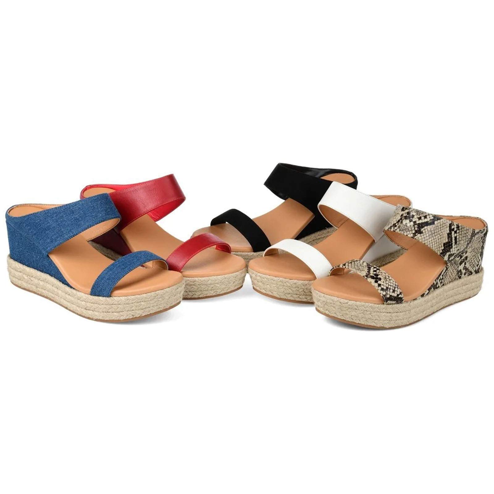 Erocalli Women's Wedge Slip-On Platform Sandals - Open Toe Espadrille Beach Shoes for Summer | Perfect for Beach Vacations, Pool Parties & Casual Outings