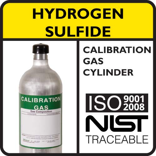 50 PPM Hydrogen Sulfide (H2S) Calibration Gas in 58L Aluminum Cylinder - Air Balance for Gas Detector Testing | Industrial Safety & Environmental Monitoring Use