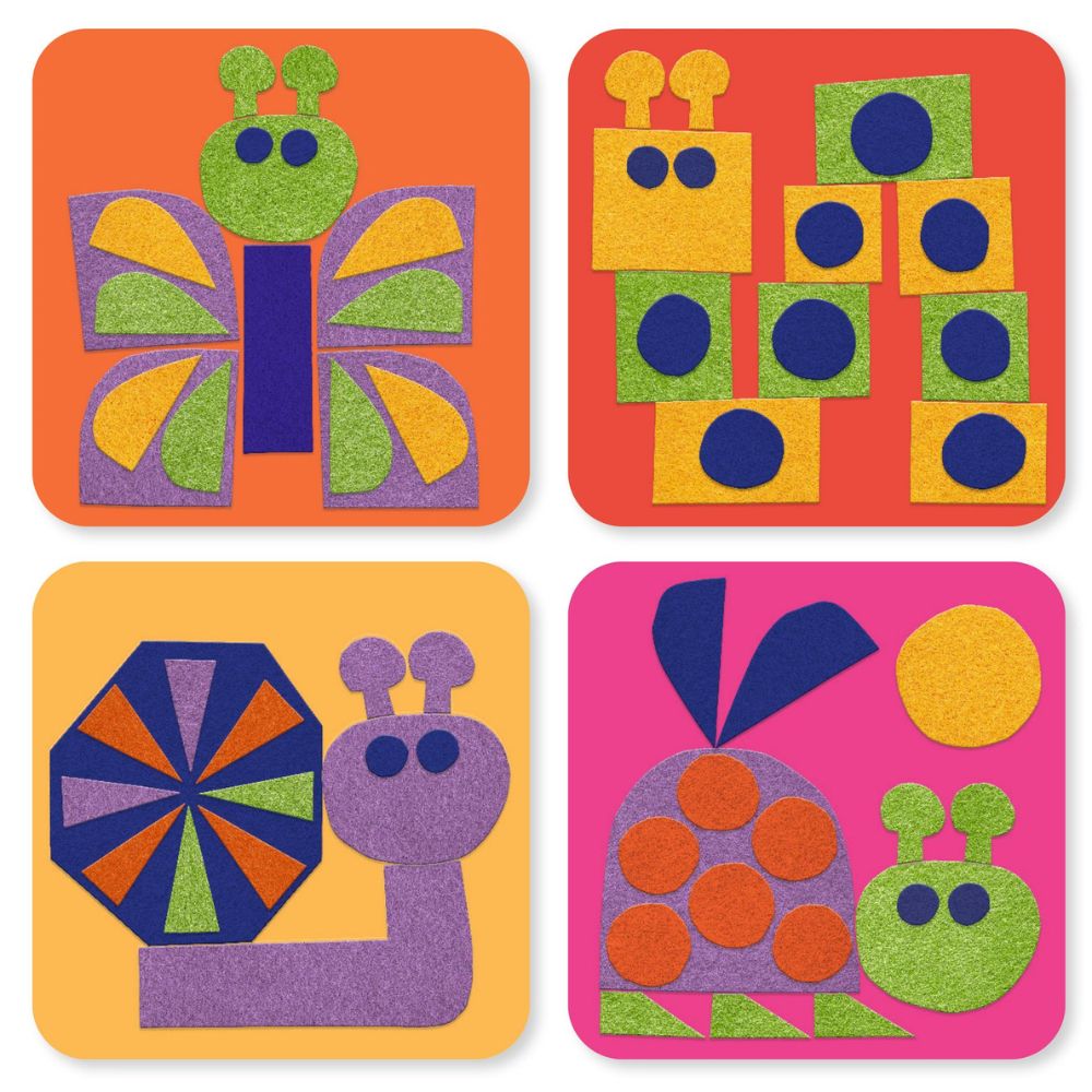 Djeco Felt Pictures - Fuzzy Felt Animal Craft Kit for Kids | Creative DIY Art Activity for Children | Perfect for Home, Classroom & Birthday Party Activities