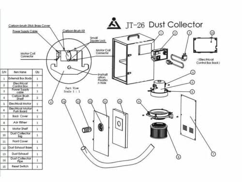 550W Digital Lab Dust Collector - Dual Impeller Industrial Dust Cleaner & Extractor for Woodworking, Metalworking, and Workshop Cleaning