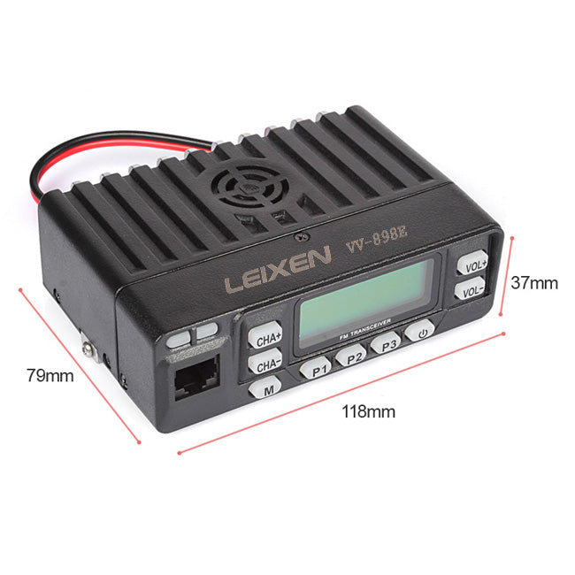 Leixen VV 898E Dual Band VHF UHF Mobile Ham Radio - 25W High Power, 128 Channels, LCD Display for Car Truck & Emergency Communication