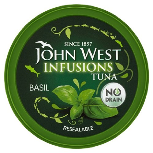 John West Tuna Infusions with Basil 130g - Premium Canned Tuna in Olive Oil - High Protein, Low Carb Meal - Perfect for Salads, Sandwiches & Healthy Snacks