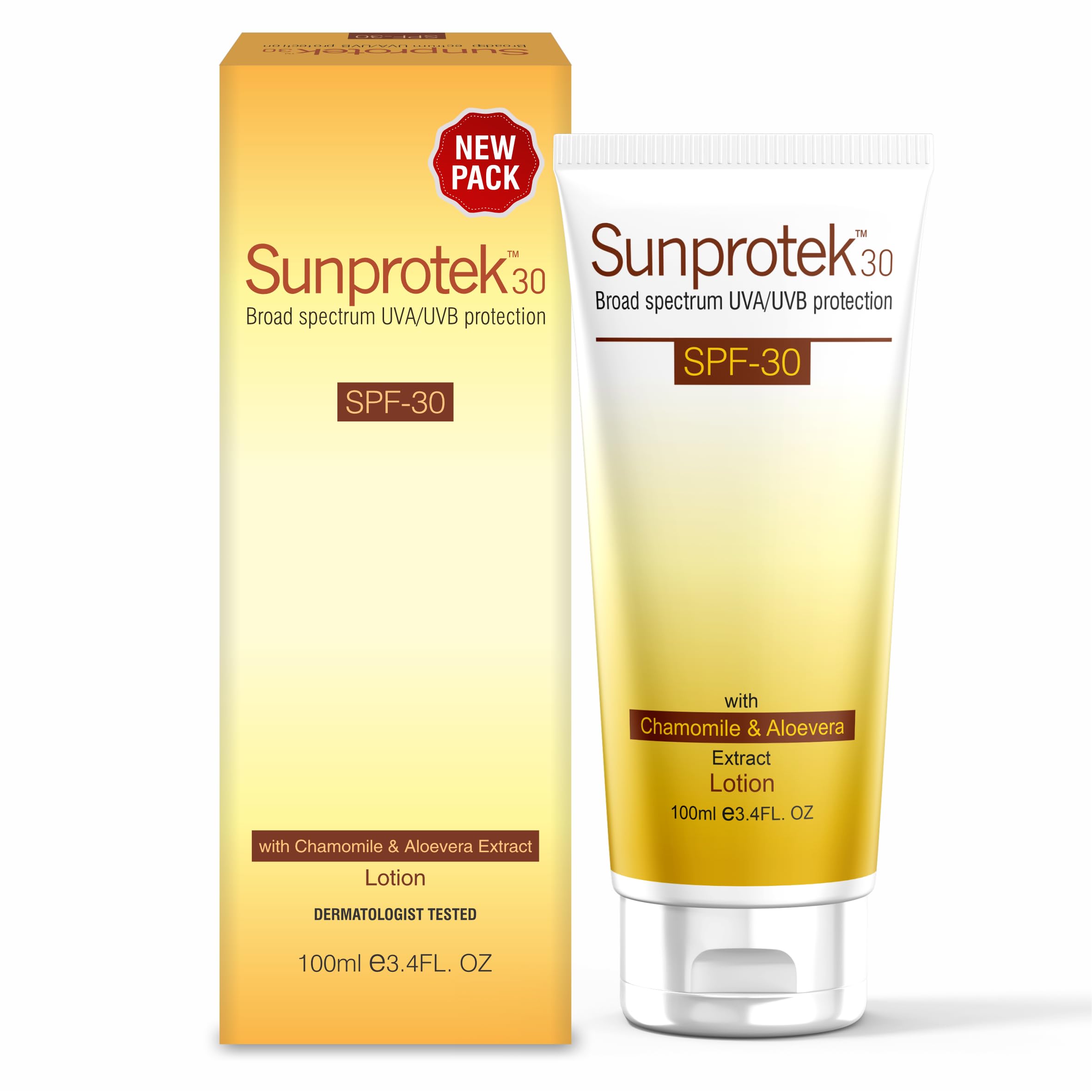 SPF 30+ Broad Spectrum Sunscreen Lotion for Face & Body - UVA/UVB Protection, Water Resistant, Non-Greasy - 100ml (2 Pack) | Daily Sun Protection for Outdoor Activities, Beach, Swimming & Sports