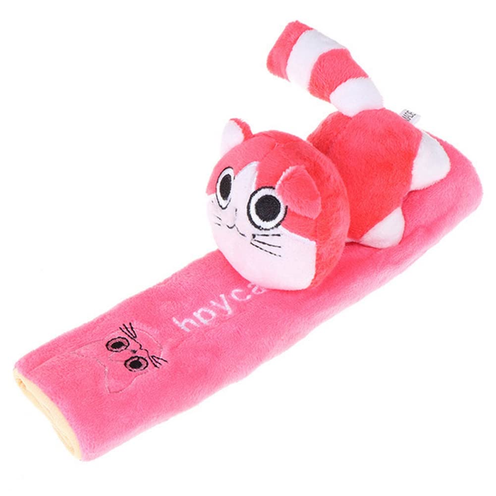 Soft Plush Animal Car Seat Belt Cover for Kids & Adults - Cute Dog Cat Travel Pillow for Comfort & Safety - Perfect for Road Trips, Long Drives & Child Safety