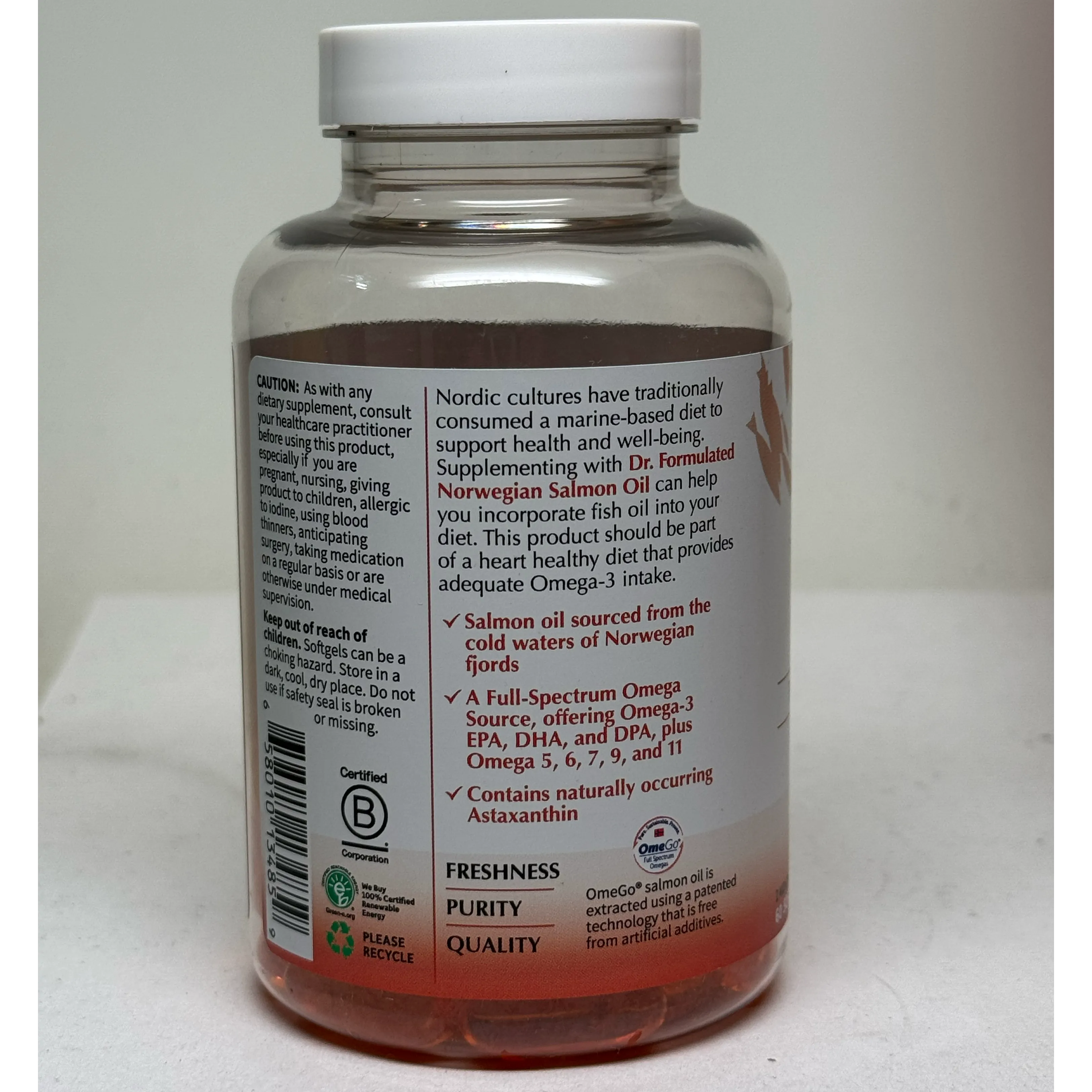 Garden of Life Dr. Formulated Norwegian Salmon Oil - Omega 3 Fish Oil Supplement for Heart, Brain & Joint Health - Supports Cognitive Function & Cardiovascular Wellness - Perfect for Daily Nutrition & Active Lifestyle