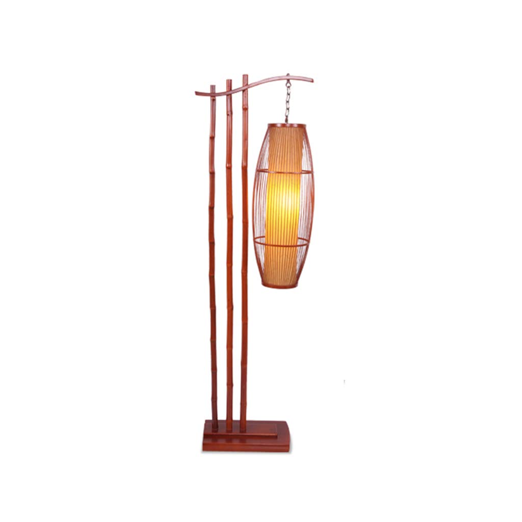 ZQLD Bamboo Solid Wood Retro Floor Lamp - Vintage Chinese Style Lighting for Tea Room, Hotel, Inn & Restaurant | Perfect for Home Decor, Living Room, Bedroom & Office