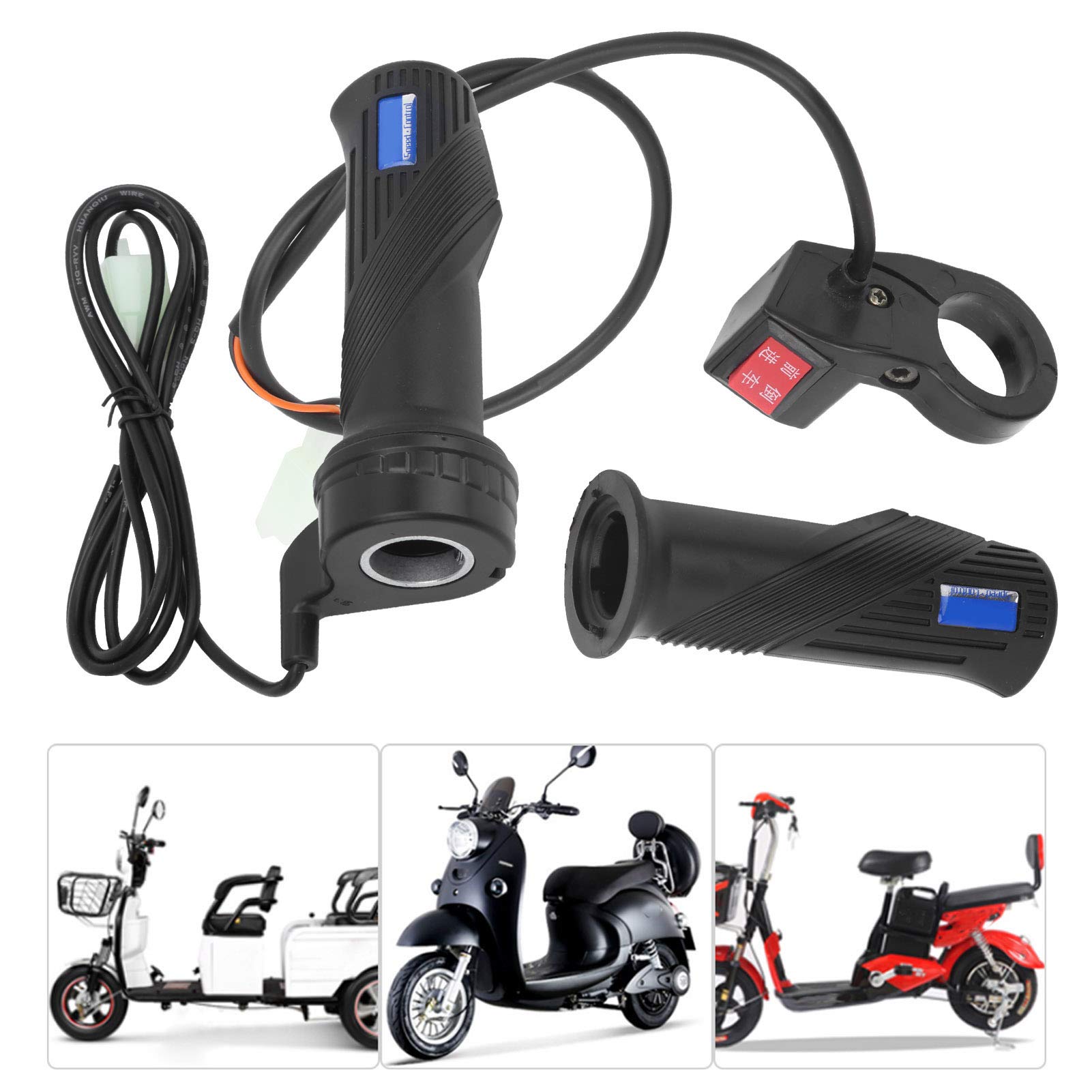 Vbestlife Soft Rubber Electric Bike Grips with Forward/Reverse Switch - Ergonomic Handlebar Grips for E-Bike, Scooter & Motorcycle - Perfect for Commuting, Off-Road & Urban Riding