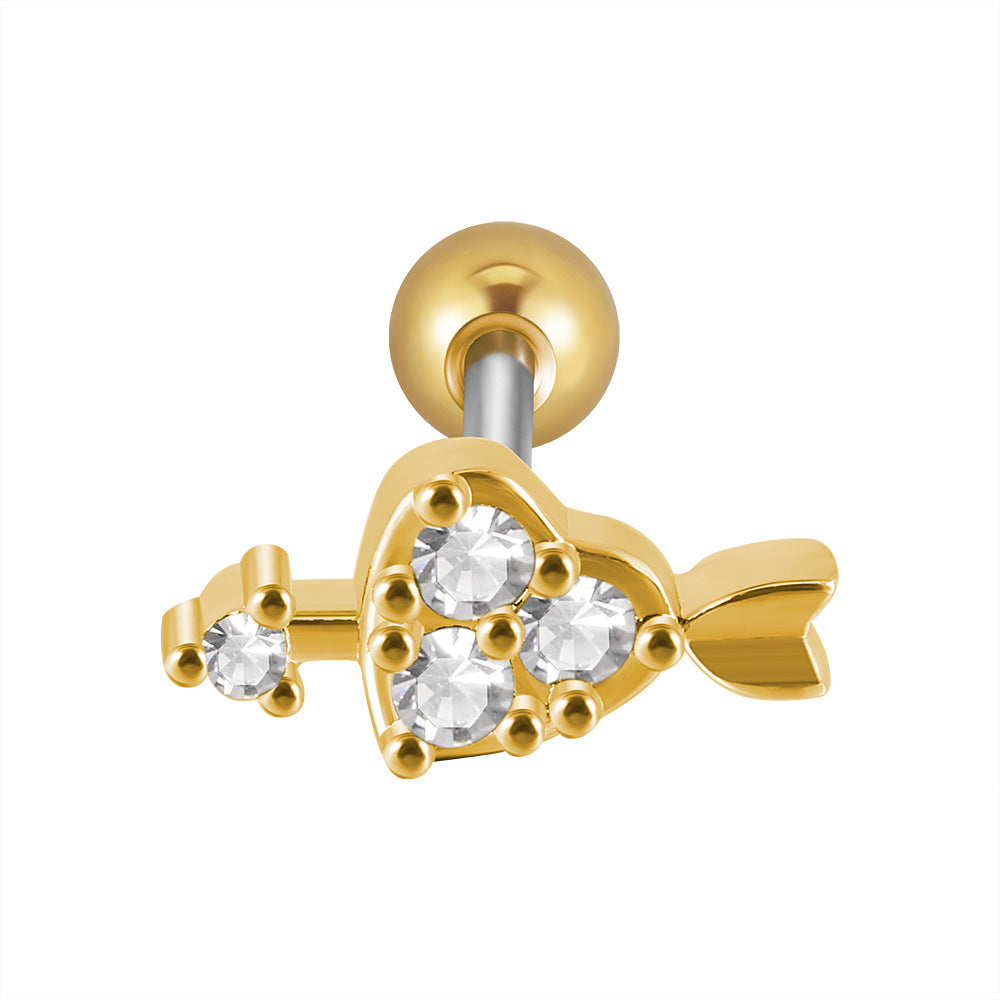 16G Tiny Bumble Bee Stud Earrings - Heart Conch Helix Cartilage Studs with Ball Back - Hypoallergenic Stainless Steel Jewelry for Women | Perfect for Everyday Wear, Gifts & Piercing Healing