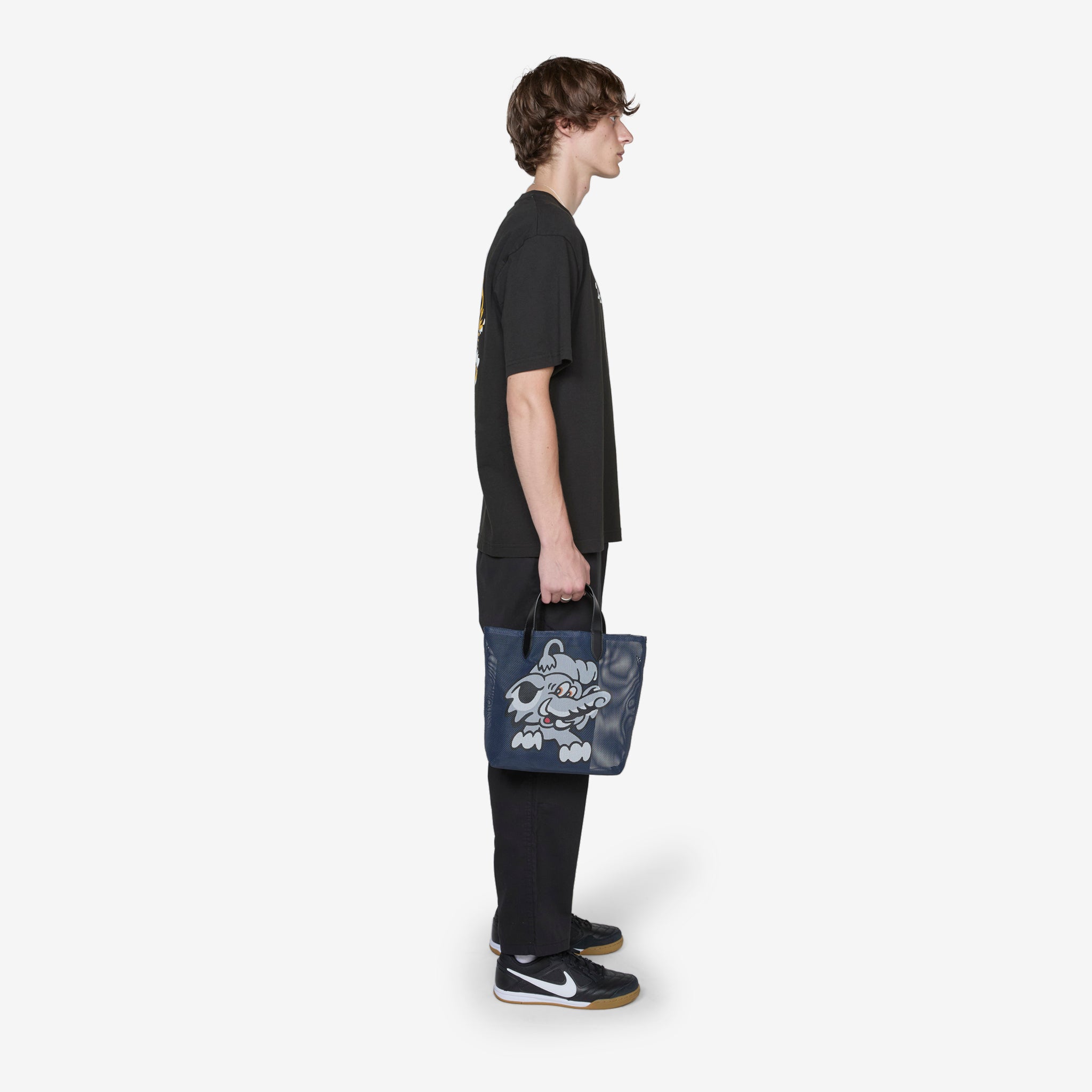 KENZO PLAY Small Mesh Tote Bag in Navy Blue | Designer Shoulder Bag for Women | Perfect for Beach, Shopping & Daily Use