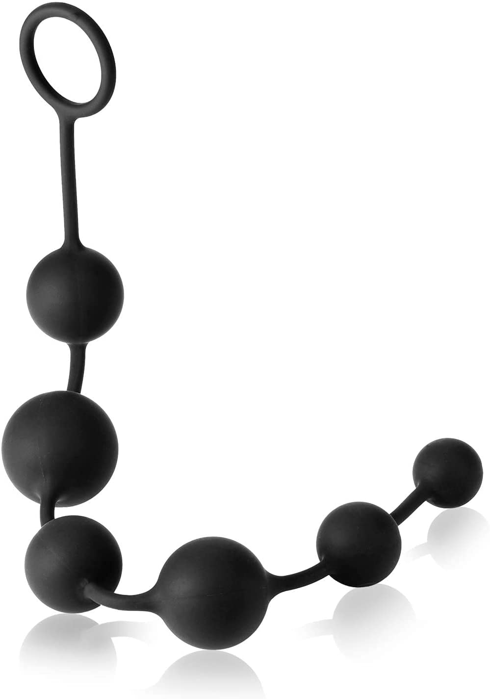 Premium Black Silicone Butt Plug with Anal Beads & Safety Pull Ring - Comfortable Anal Sex Toy for Beginners & Experts | Perfect for Couples Play, Solo Exploration & BDSM Scenes