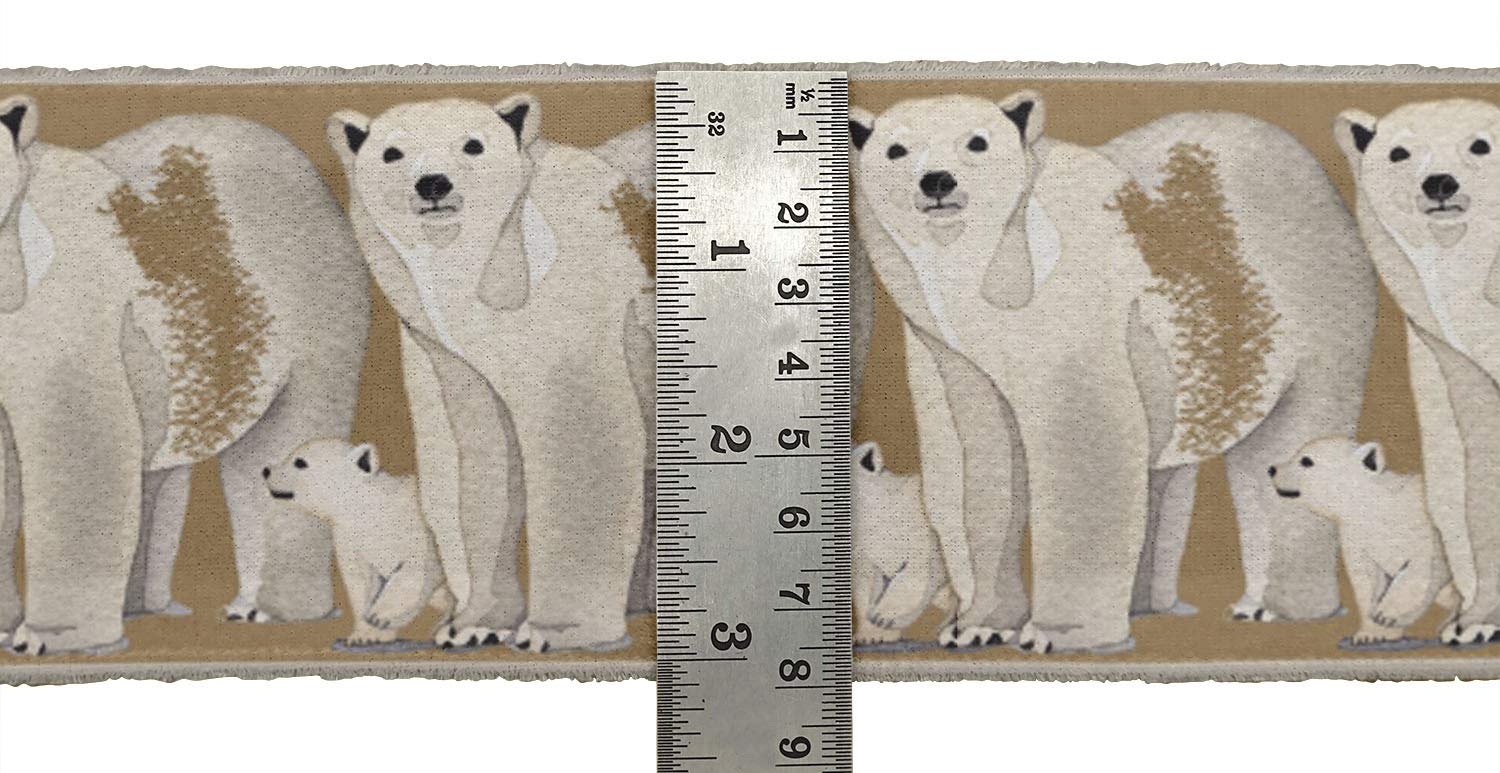 Brown Polar Bear Animal Print Velvet Ribbon Trim - 9 Yards, 2 Inches Wide for Crafts, Sewing & DIY Accessories | Perfect for Gift Wrapping, Scrapbooking & Home Decor
