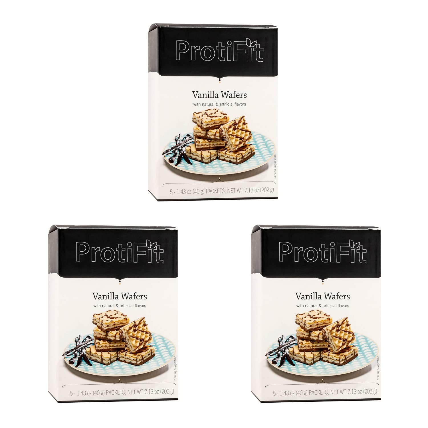 PROTIFIT High Protein Vanilla Wafer Bar - 3 Pack with 15g Protein | Low Calorie, Low Carb, Low Fat Snack | Trans Fat & Cholesterol Free | Ideal Protein Compatible | Perfect for Post-Workout, Weight Loss & Healthy On-The-Go Snacking