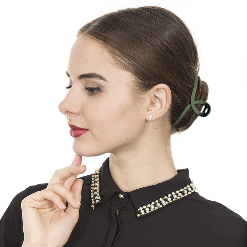 CHRONEX 4Pcs Matte Hair Claw Clips - 4.3 Inch Acrylic Nonslip Large Jaw Hair Clamps for Women with Thick Hair - Perfect for Ponytails, Buns & Everyday Styling
