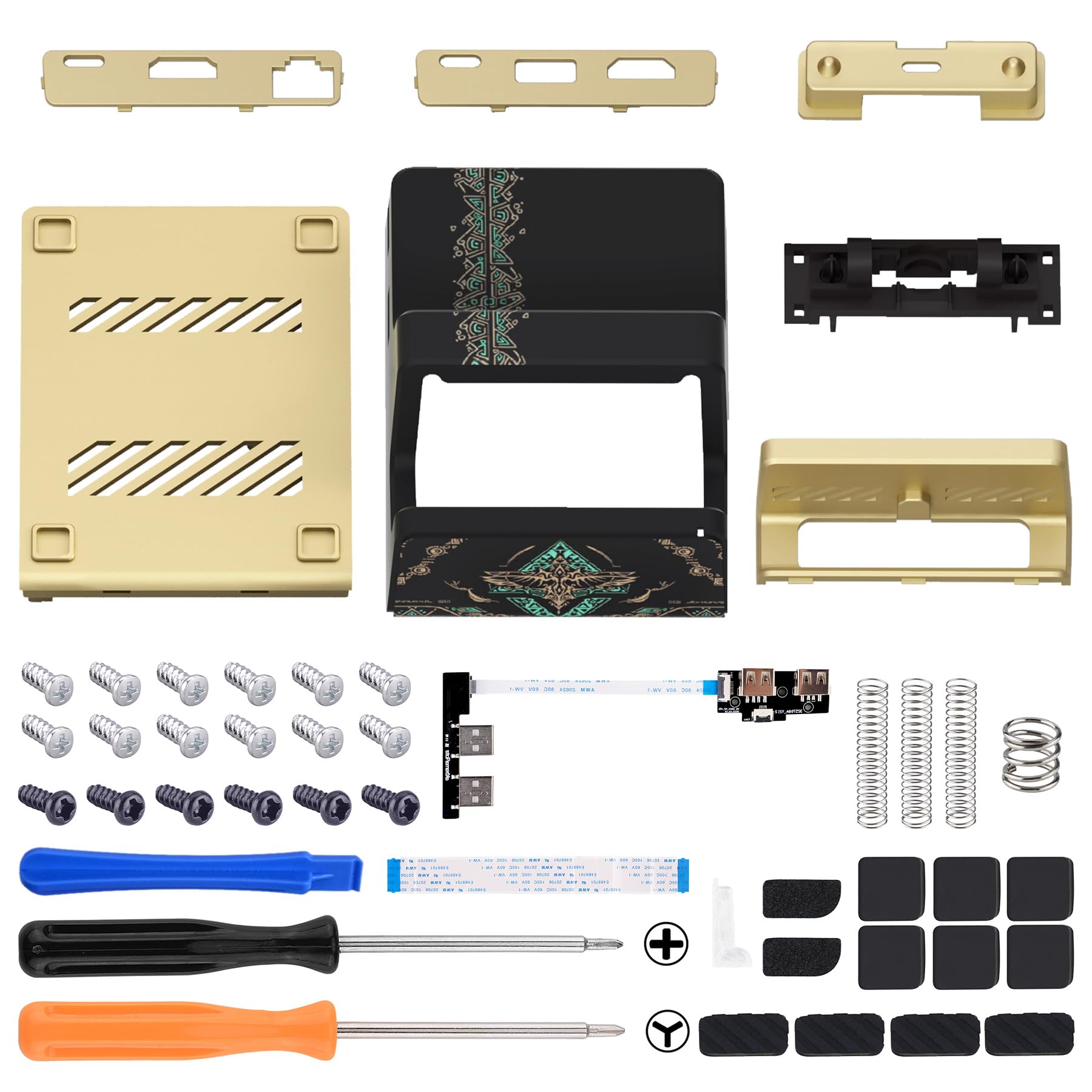 eXtremeRate AiryDocky DIY Kit - Glow in Dark Replacement Case for Nintendo Switch Dock, Portable Mini Shell Cover for Switch OLED (No Dock & Chip) - Perfect for Gaming Setups & Travel Accessories