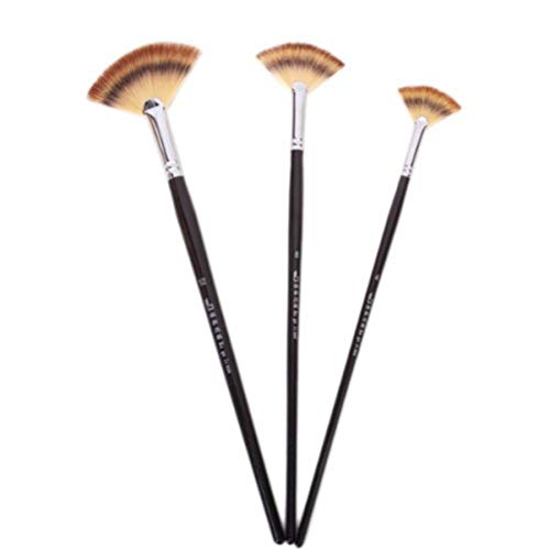 3-Piece Acrylic and Oil Paint Brush Set - Professional Artist Paintbrushes for Canvas, Wood, Fabric Painting - Perfect for Beginners and Professionals