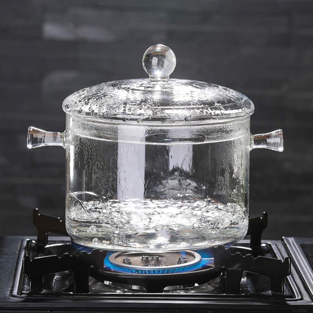 DOITOOL Multi-Function Glass Stew Pot - Healthy Cooking Pot for Noodles, Soup & Stews - Stovetop & Open Flame Safe - Perfect for Instant Noodles, Ramen & Hot Pot Meals at Home or Camping