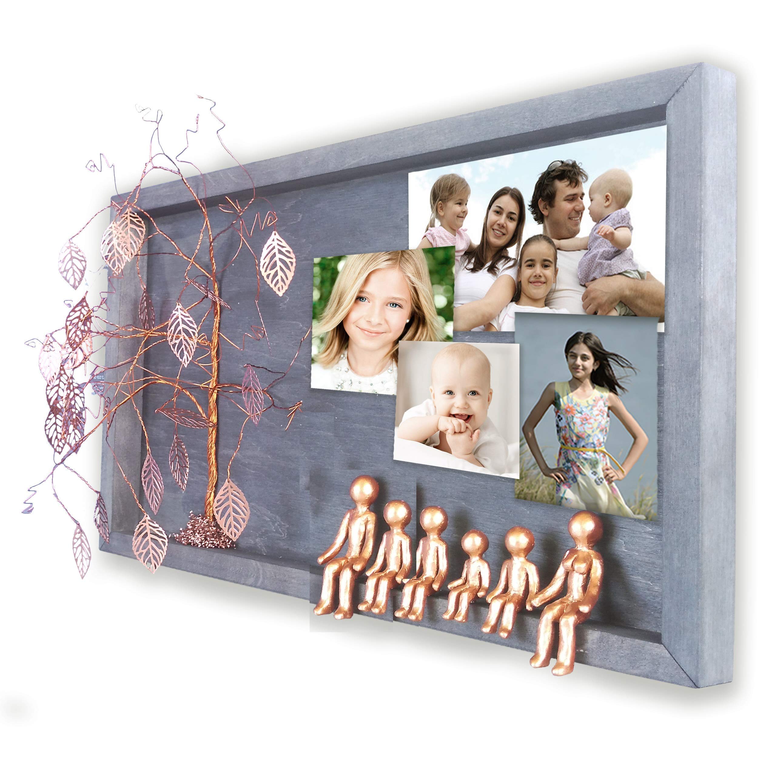 Personalized Bronze Anniversary Picture Frame Collage - 8th, 19th, 21st Year Wedding Gift for Wife, Husband, Parents & Grandparents - Willow Family Tree Wall Decor - Perfect for Home, Office & Special Occasions
