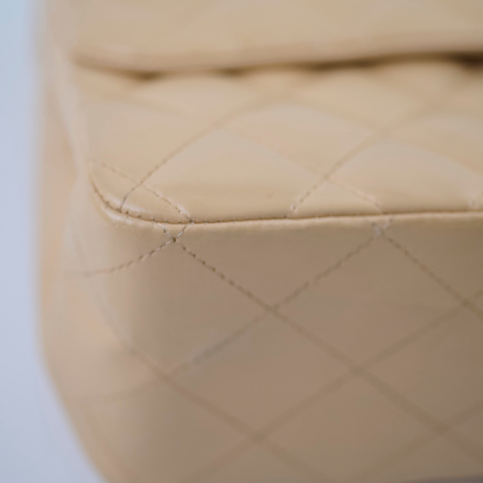Authentic Chanel Single Flap Jumbo Bag in Beige Lambskin Leather (12 Series 2009) - Luxury Handbag for Women, Perfect for Work, Evening Events & Fashionable Outfits