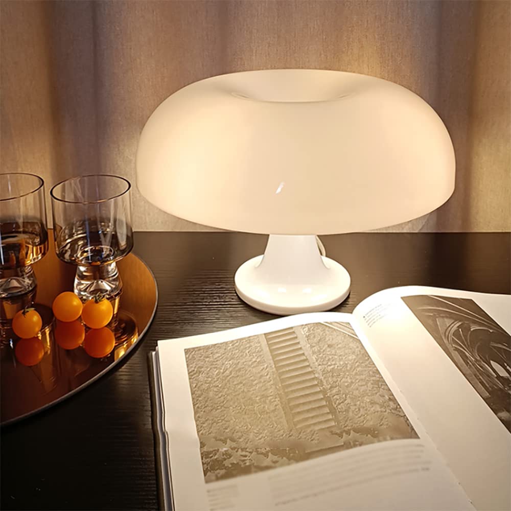 Orange Mushroom LED Night Light - Durable, Safe & Eco-Friendly Bedside Lamp for Home Decor, Study, Living Room, Bedroom - Perfect Gift Idea (White) - Ideal for Nighttime Reading, Kids' Room & Cozy Ambiance