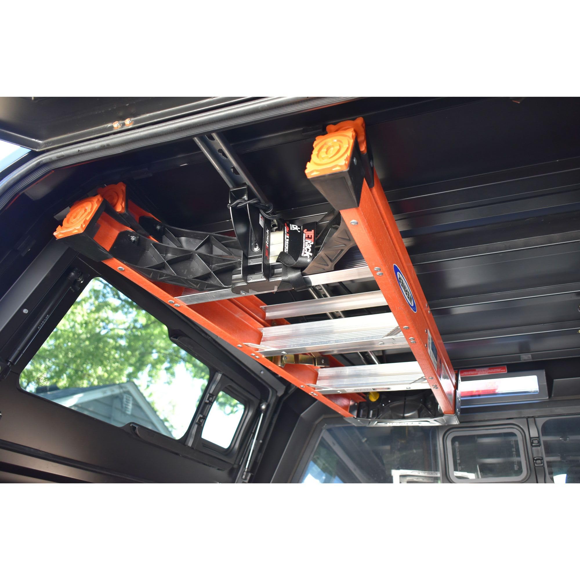 Van Interior Ladder Storage System for Cargo Vans - Heavy Duty Aluminum Rack Organizer | Perfect for Work Trucks, Delivery Vans & Campers | Easy Installation & Space Saving Solution