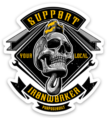3in Ironworker Sticker - Support Your Local Trades - Perfect for Toolboxes, Hard Hats & Work Gear Decoration