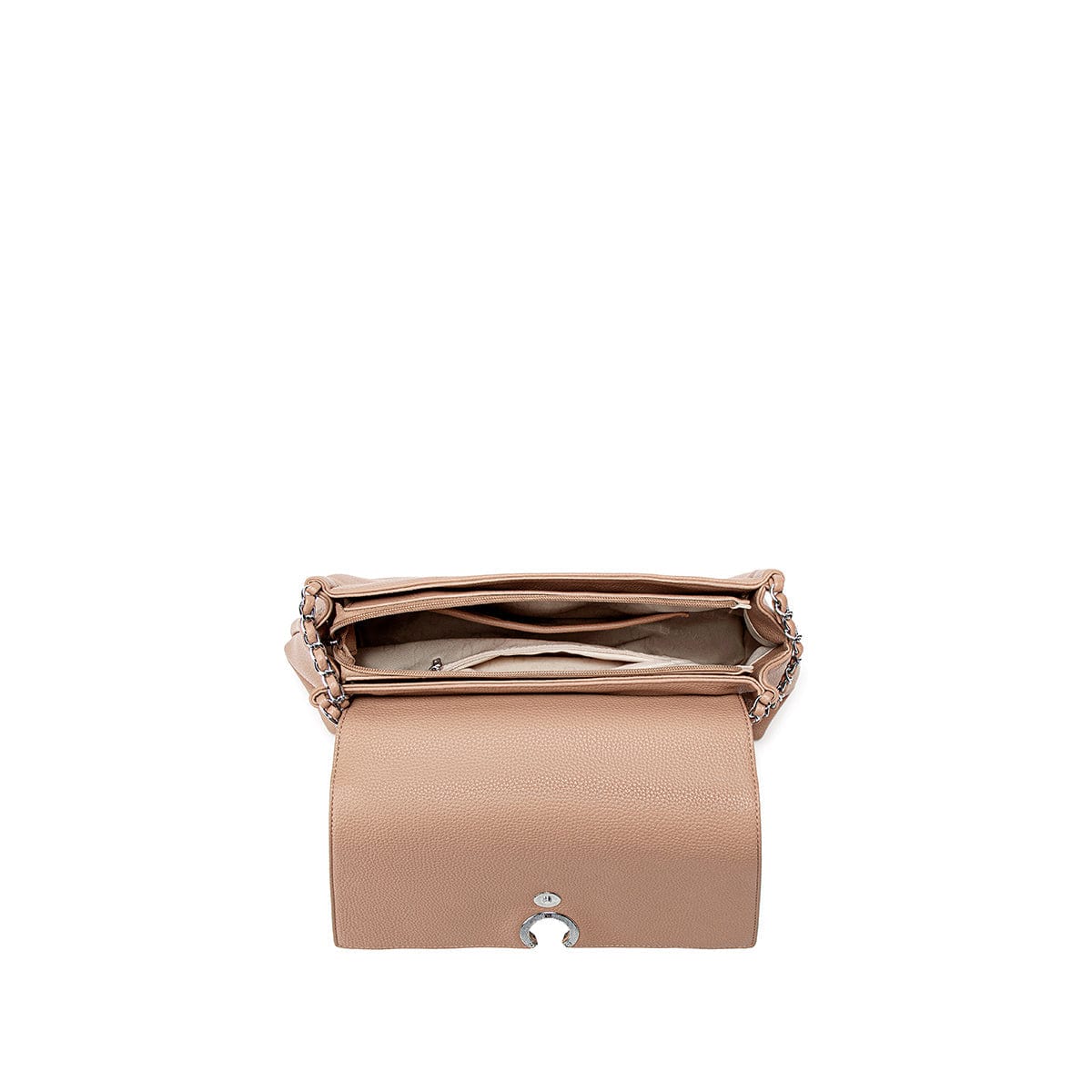 Ruth Vegan Leather Shoulder Bag for Women | Latte Pebbled Crossbody Purse | Stylish & Eco-Friendly Handbag for Work, Travel & Everyday Use