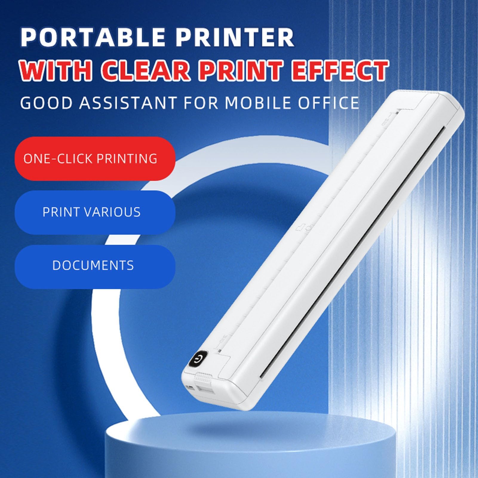 Bluetooth A4 Thermal Printer - 200dpi Inkless Mini Wireless Printer, Portable Rechargeable for School, Office, Home & On-the-Go Printing | Perfect for Receipts, Labels & Documents