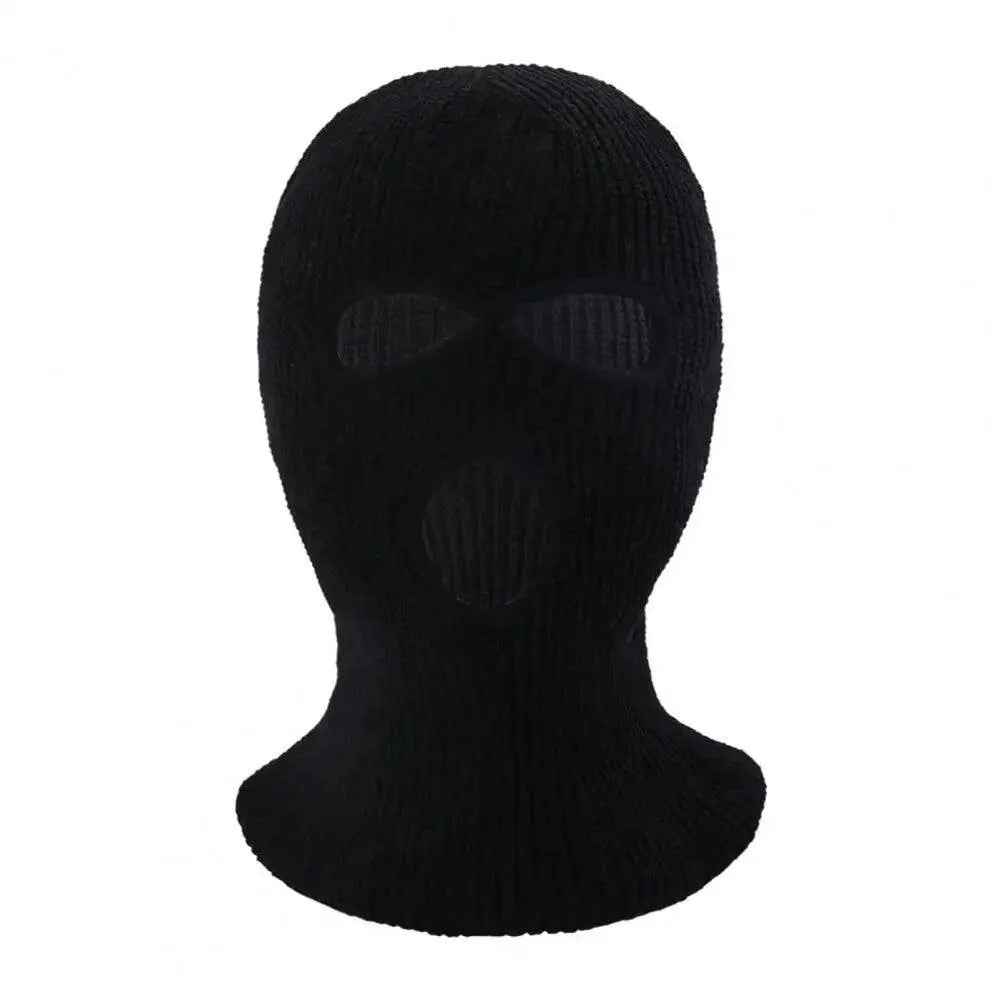 3 Hole Knit Ski Mask Balaclava - Winter Full Face Cover with Heart Embroidery - Thermal Neck Warmer for Cycling, Skiing & Outdoor Activities - Y2K Fashion Face Mask for Cold Weather Protection