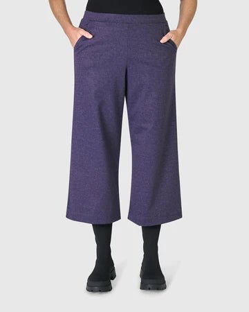 AP814E Folklore Easy Eggplant Purple Women's Casual Pants - Comfortable Stretchy Lounge Pants for Home, Yoga & Travel