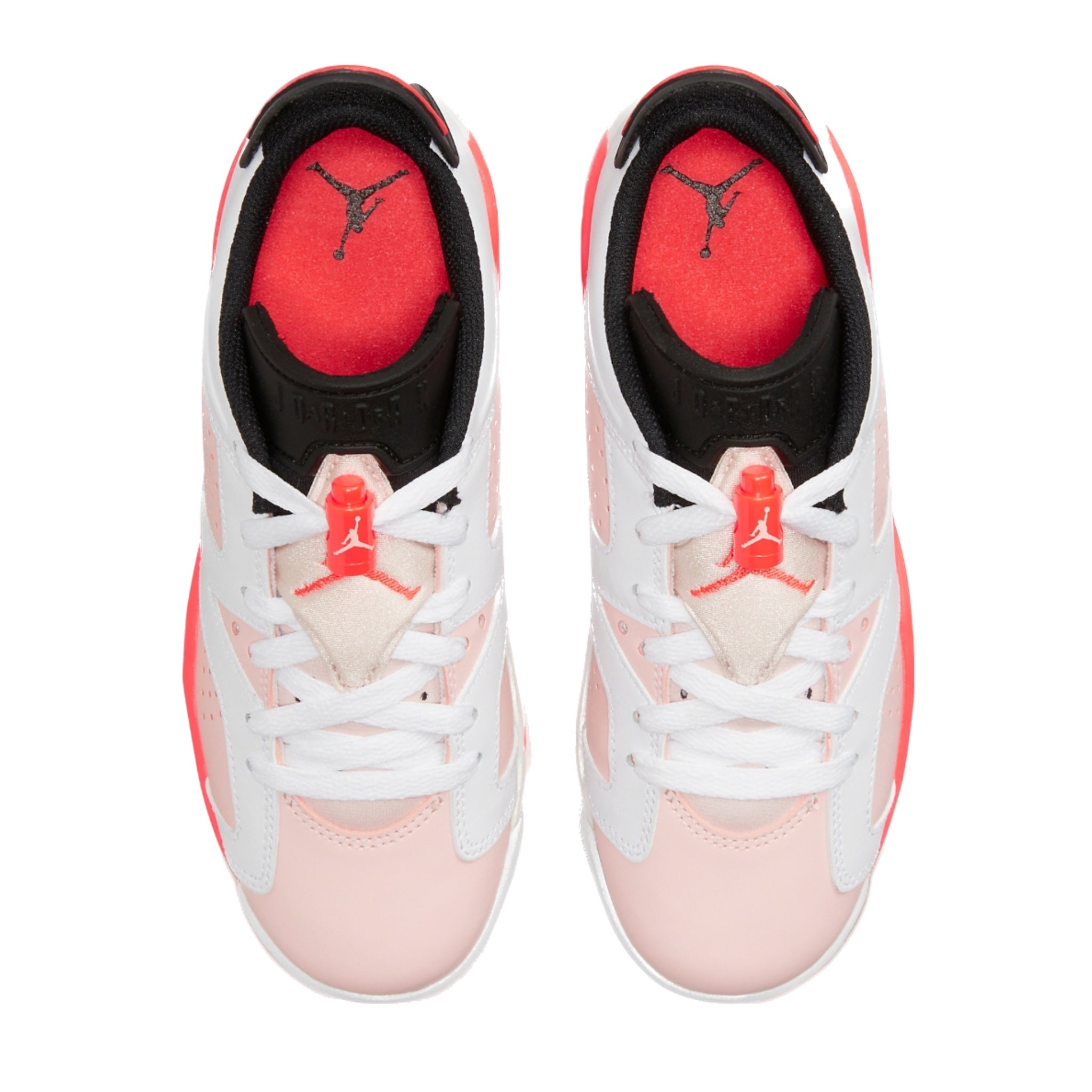 Air Jordan 6 Retro Low GS Basketball Shoes - White/Infrared/Black - Comfortable Sneakers for Girls, Kids & Teens - Perfect for Basketball, Casual Wear & Street Fashion
