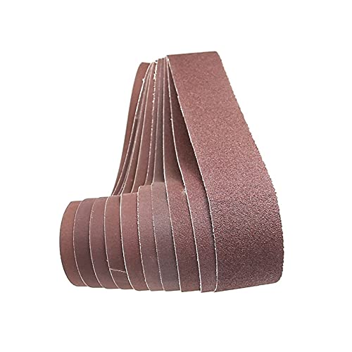 10Pcs/Set Aluminum Oxide Sanding Belts 40-1000 Grits, 50x686mm Abrasive Wood Grinding Sander Tools for Woodworking, Metal Polishing & DIY Projects (40/60/80/120/240 Grit Set)