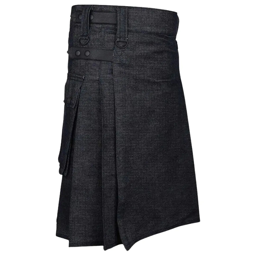 Men's Active Denim Utility Kilt - Durable & Comfortable for Outdoor Adventures, Hiking, and Casual Wear