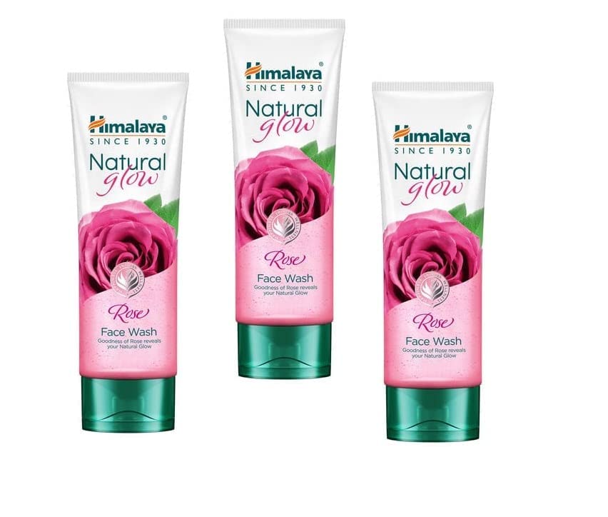 Himalaya Natural Glow Rose Face Wash 50ml (Pack of 3) - Gentle Cleansing for Radiant Skin | Daily Skincare Routine for Women & Men | Perfect for Dry, Normal & Sensitive Skin Types