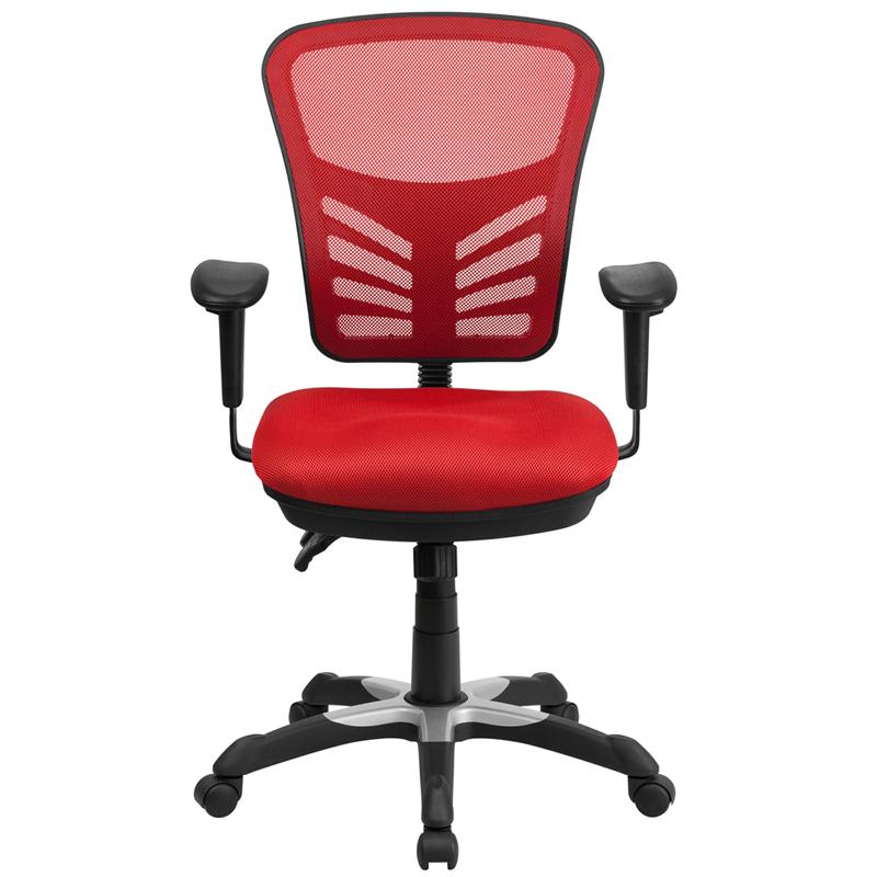 FLASH Mid Back Mesh Executive Office Chair - Ergonomic Swivel Chair with Adjustable Arms & Lumbar Support (Model HL 0001) - Perfect for Home Office, Gaming & Workspaces