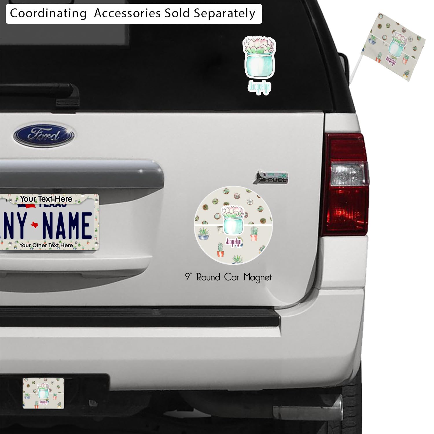 Custom Cactus Car Floor Mats Set - 2 Front & 2 Back Mats, Personalized for Your Vehicle | Perfect for SUV, Truck & Sedan Interior Protection