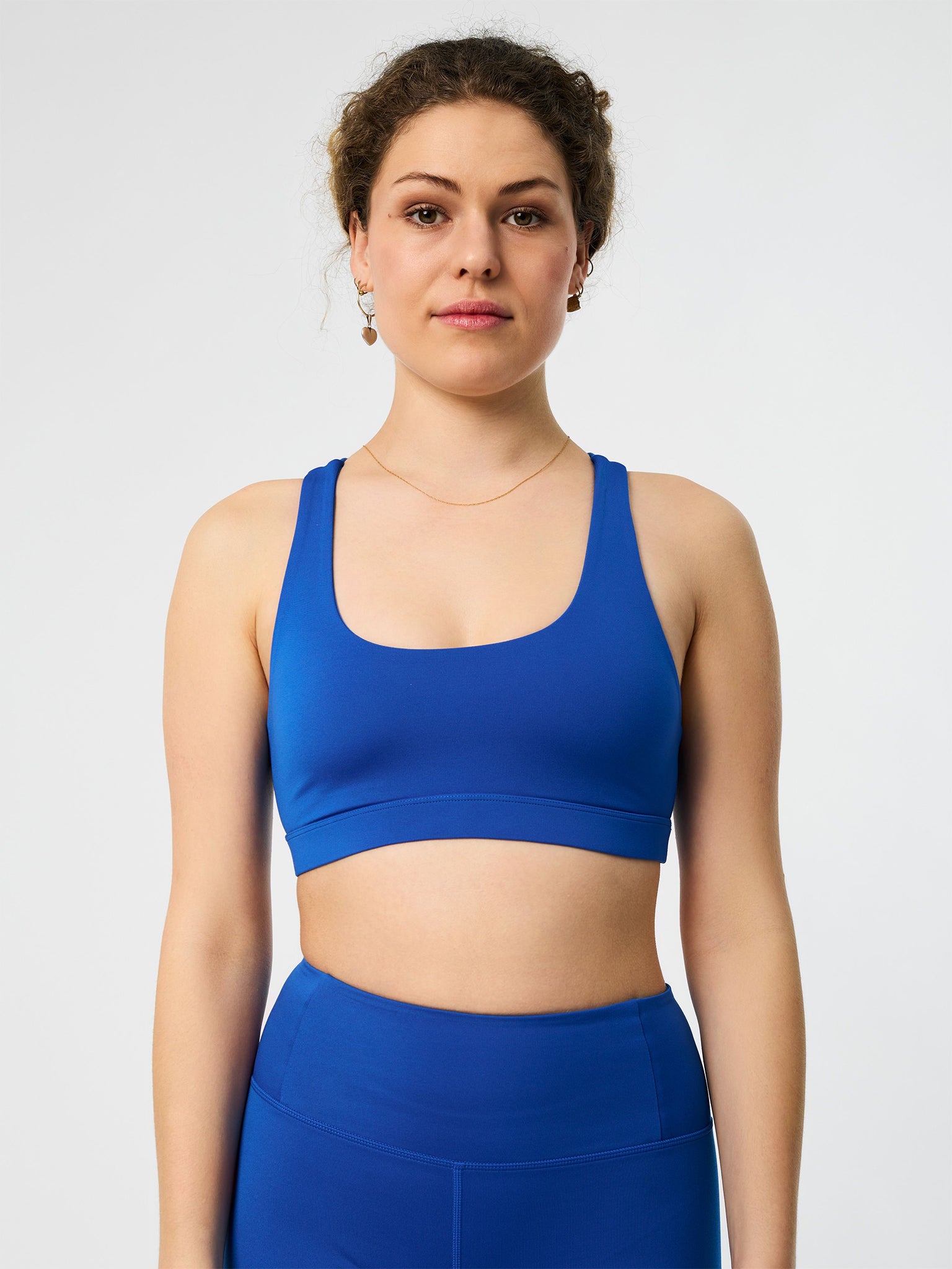 Girlfriend Collective Float Ella Scoop Bra - Ultramarine Blue | High Support Workout Sports Bra for Yoga, Running & Gym | Eco-Friendly Activewear